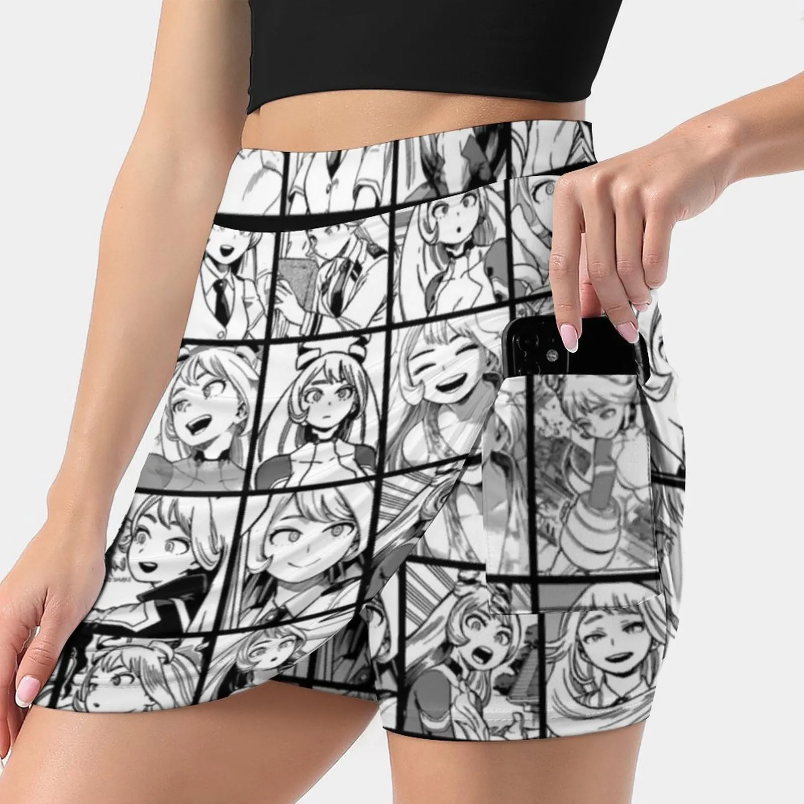 

Nejire Hadou Collage ( Black And White Version ) - Skirts Woman Fashion 2022 Pant Skirt Mini Skirts Office Short Skirt Tamaki