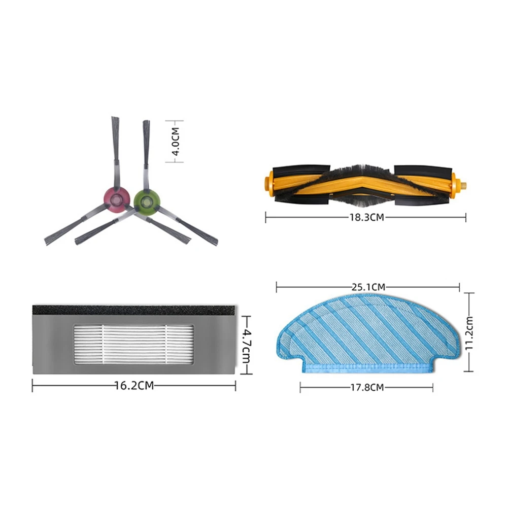 

Exquisite-For ECOVACS Deebot T9 AIVI T8 AIVI N8 N5 Series Robot Vacuum Cleaner Side Brush Main Brush Filter Cleaning Replacement
