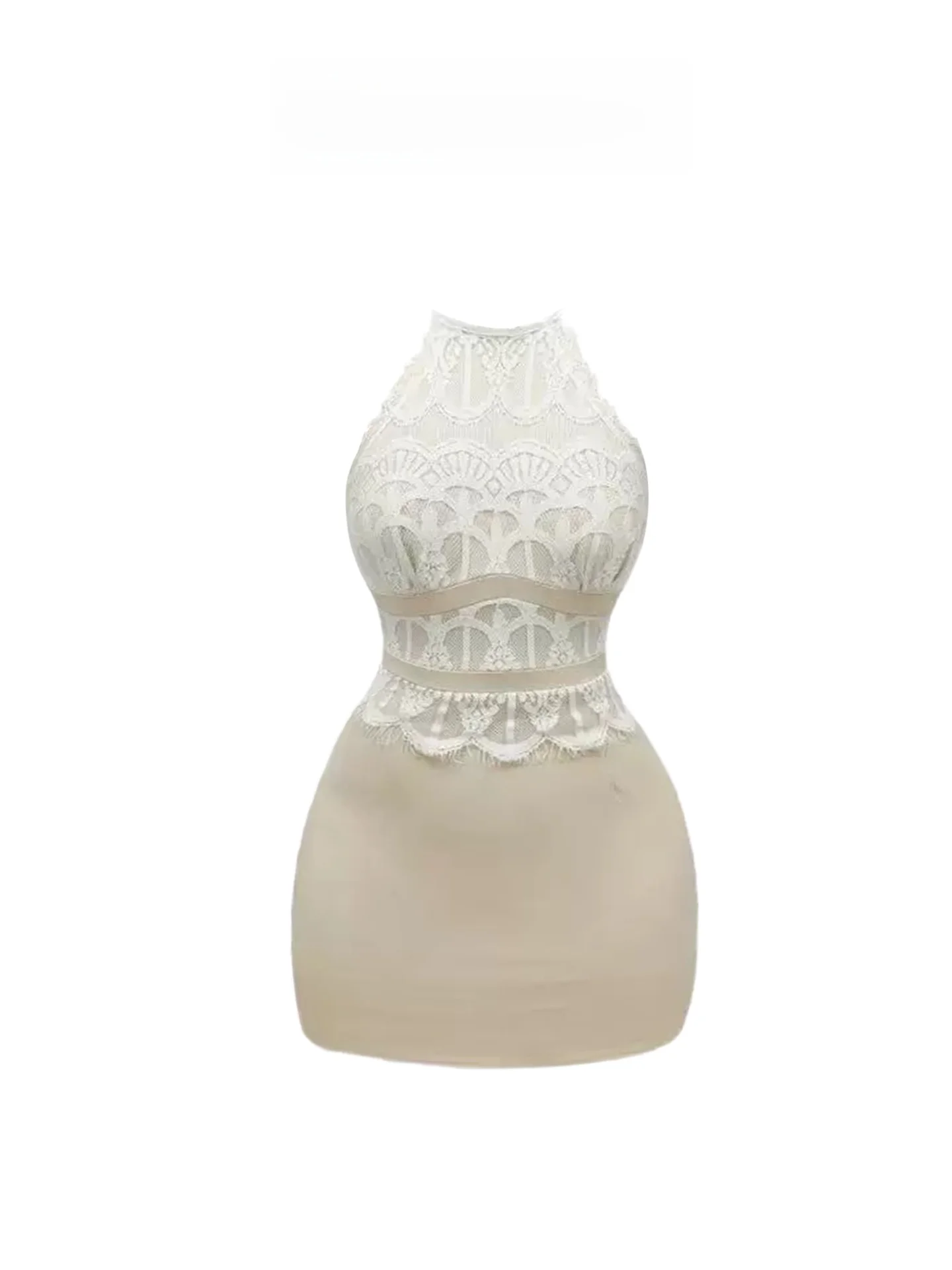 

Платье HEZA с кружевным воротником-халтером для полных женщин, осеннее облегающее платье-футляр, сексуальный модный стиль, с круглым вырезом, цельное.