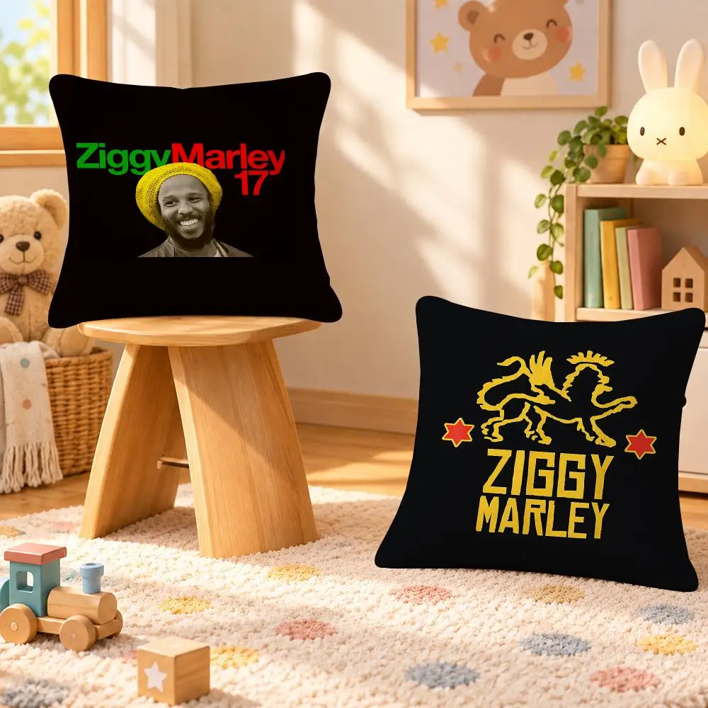 Singer Ziggy Marley Reggae Music Cushion Cover Personalized Decorative Living Room Home Sofa Bedroom Office Car Decor