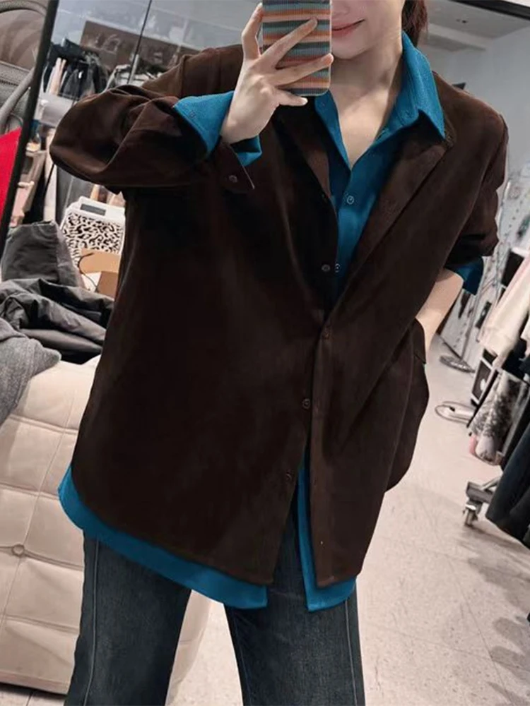 

Повседневный Sle кофейного цвета в стиле пэчворк irt Jaet, женский осенне-зимний модный дизайн, открытый кардиган, верхняя одежда для девочек