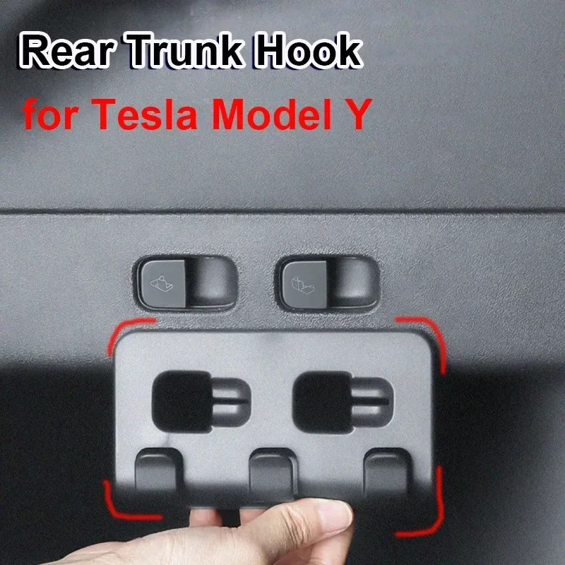 Updated Rear Trunk Hook For Tesla Model Y 2024 Storage Holder Hook for Luggage Bag Umbrella Hanger ModelY Interior Accessories