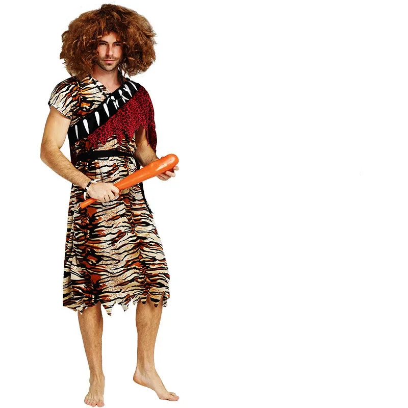 Donna uomo Caveman Costume selvaggio originale selvaggio antico compleanno Cosplay