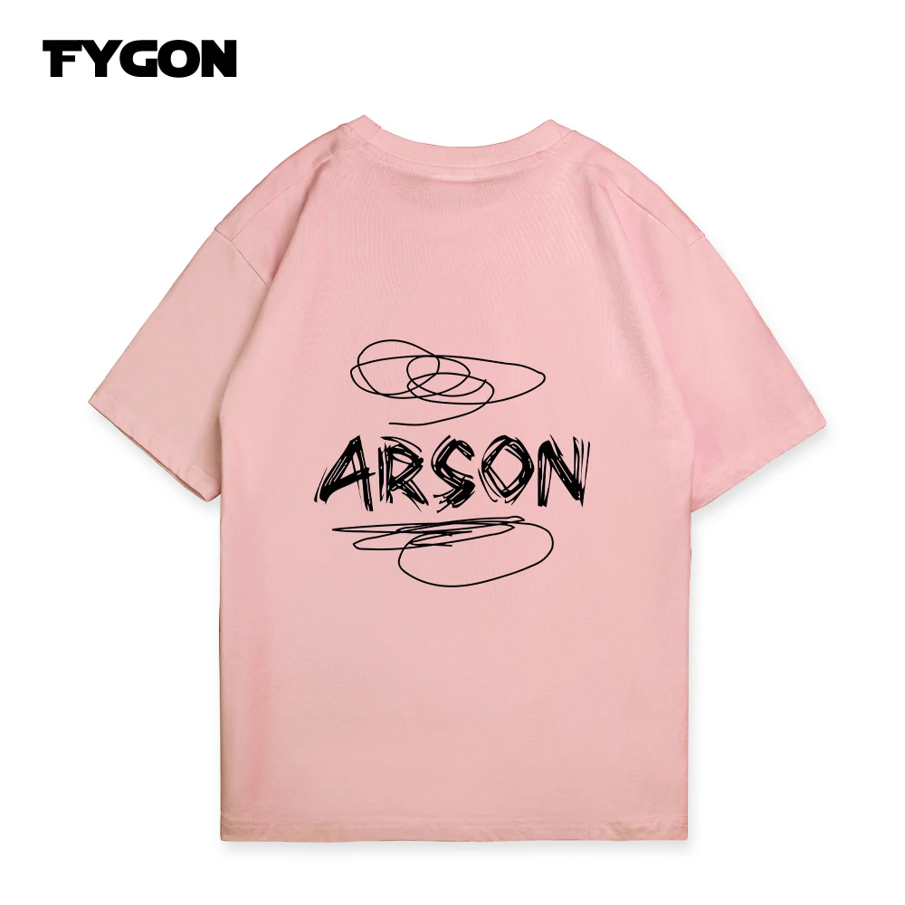 Round Neck Short Sleeves Breathable Casual Plus Size Women\'s 2023 Summer Tops ARSON Printed T-Shirt Cotton