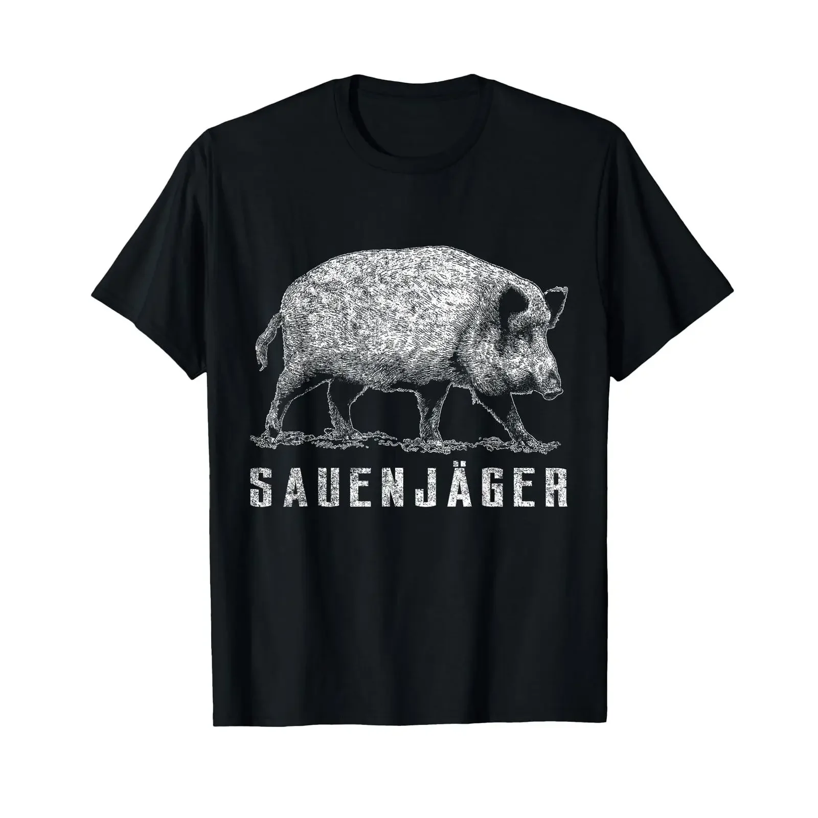 Sauenjäger Hunting Wild Boar T Shirt vintage Washed Stylish graphic streetwear designer clothes Slightly Stretched