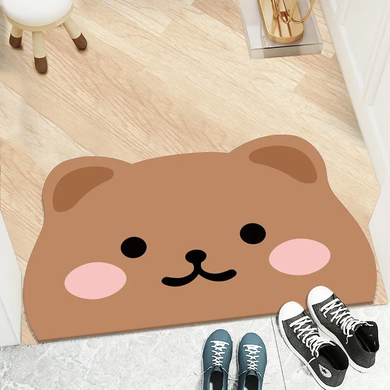 

New Water Absorbent Bathroom Mat Anti-Slip Entrance Door Mat Bedroom Carpet Home Use Door Mat Non-Slip Floor Rug Polyester Ma...