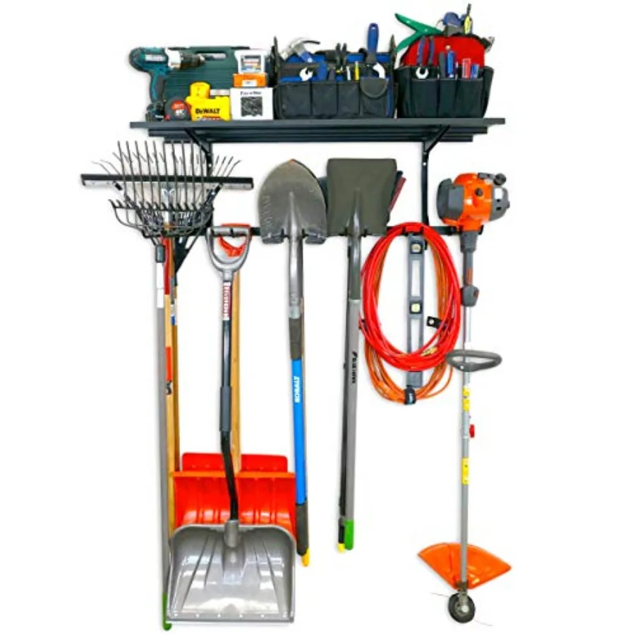 

Стеллаж для инструментов Tool Max, регулируемый, настенный, для гаража, органайзер для инструментов, сверхпрочный стальной стеллаж с полками, выдерживает до [веса]