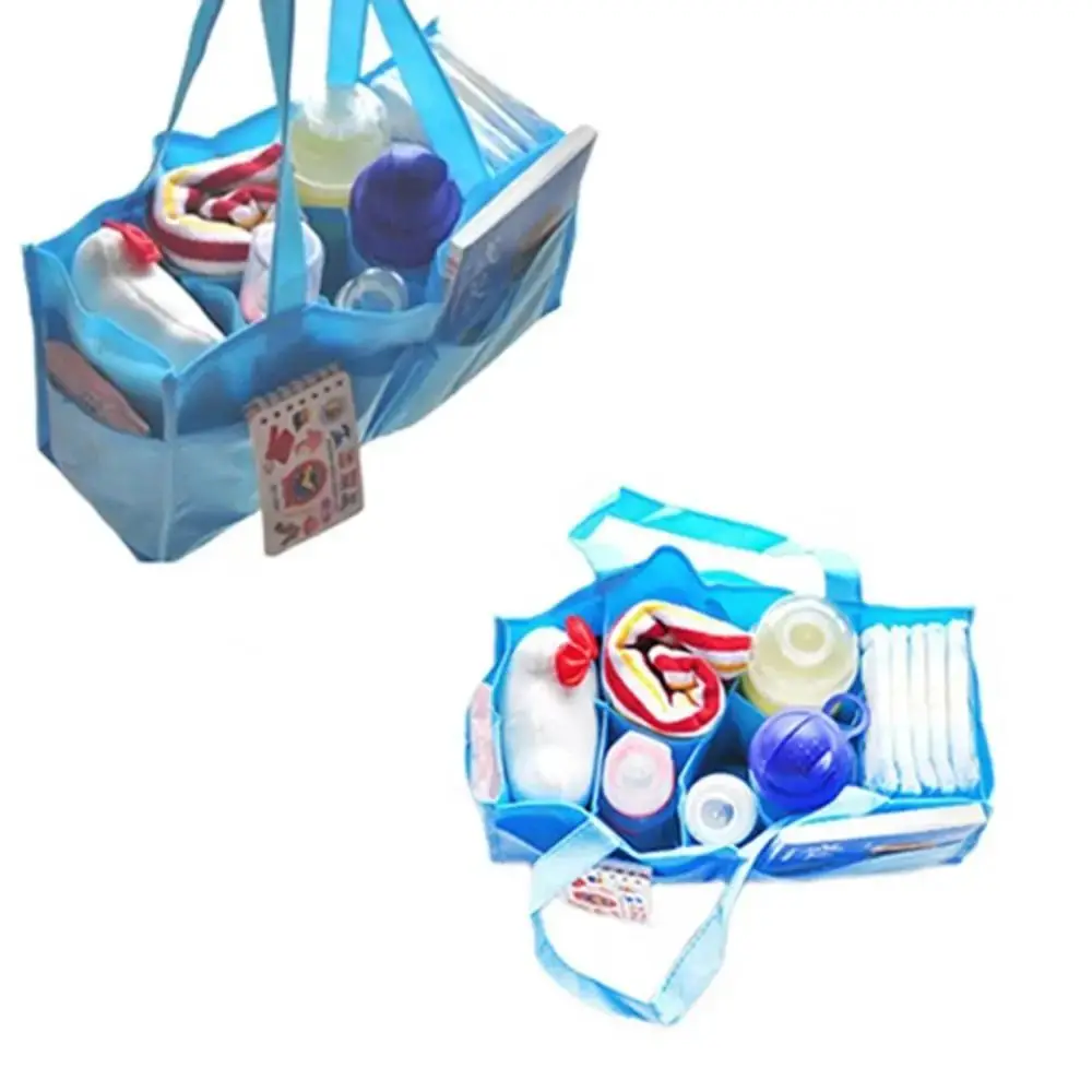 Bolsa tote para fraldas com vários bolsos, tecido não tecido, portátil, bolsa de viagem para mamãe, alça confortável, bolsa de inserção
