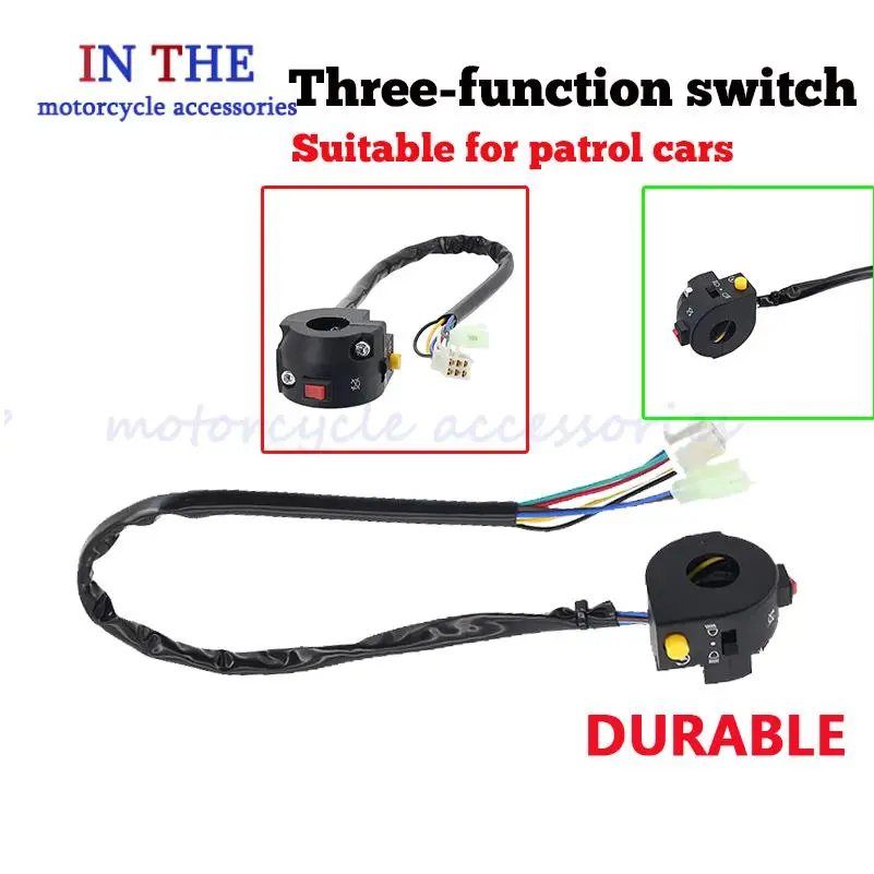 For Motorcycle Handlebar Switch 3  Function Kill Electric Start Light Horn Turn Signal Switchfor for Beach buggy start