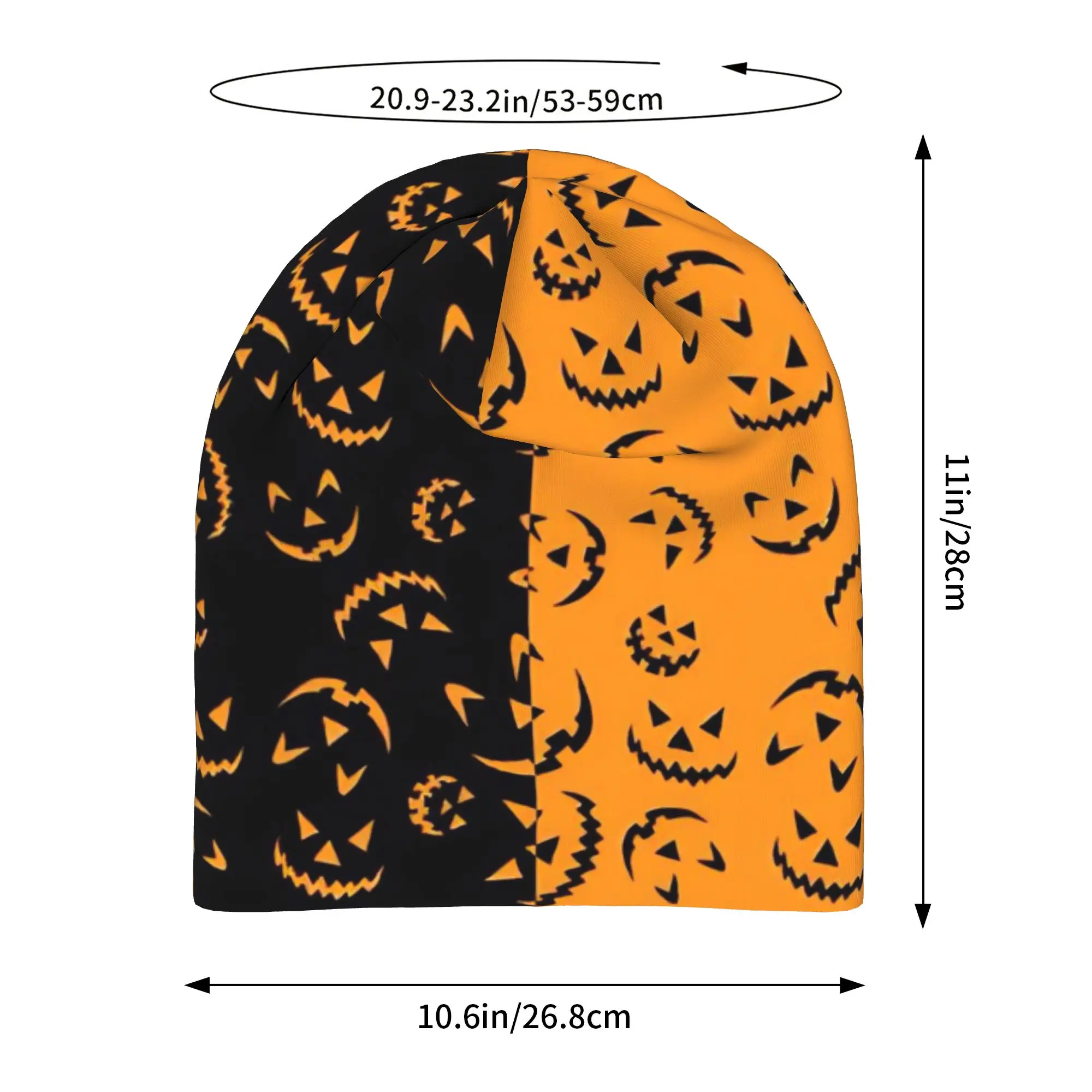 Halloween Ghost Pumpkin Spooky Trick Or Treat Witch Skull Cap Beanie Lightweight  Climbing Hat for Men Women