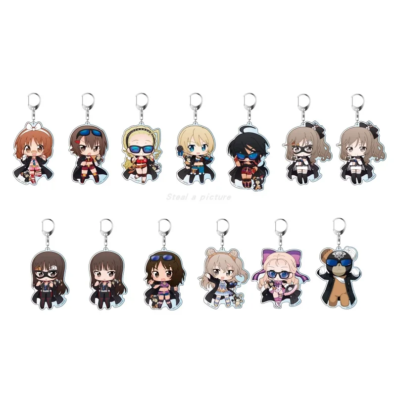 Anime Girls und Panzer das Finale Miho Nishizumi Black Cloak Ver Q-Style Acrylic Pendant Keychains Bag Decorations
