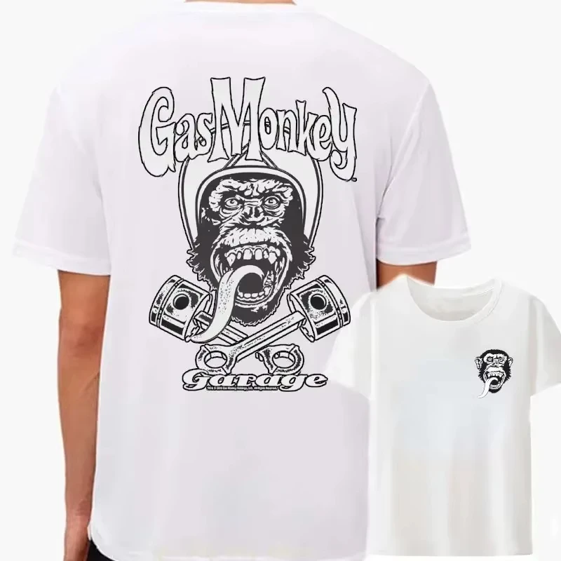 LE Gas Monkeys Garage Double Sided Print Cotton Men Women T-shirt Casual Graphic Streetwear Amazing Essential Oversized Tops