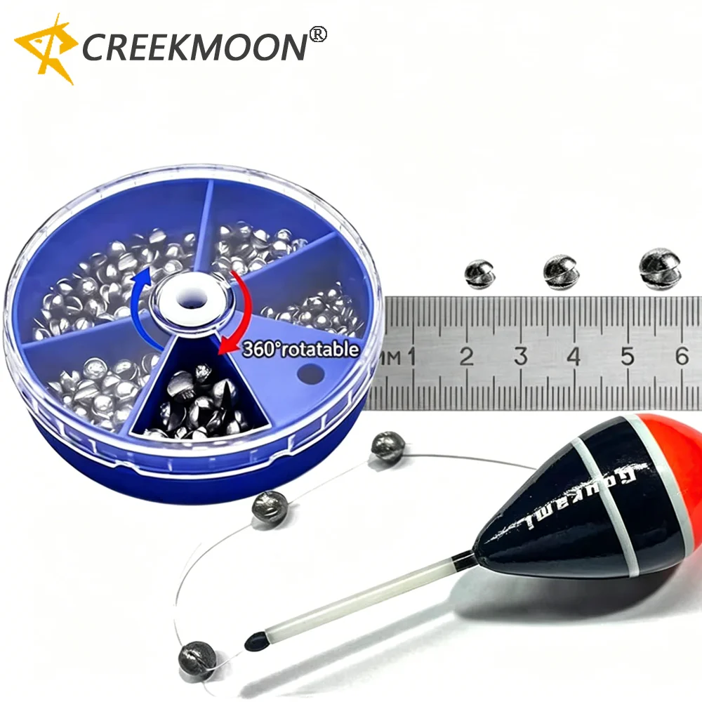 Juego de Plomos de Pesca, 205/106/100 Piezas, Plomos Metálicos Divididos de 0.5g 0.8g 1g 1.6g 2g, Plomos Redondos Removibles para Pesca