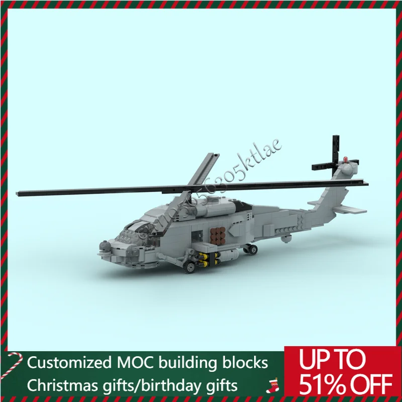 

846 PCS Multi Mission Maritime Helicopter Aircraft Model MOC Building Block Brick Creative Assembly Toys For Kids Birthday Gifts