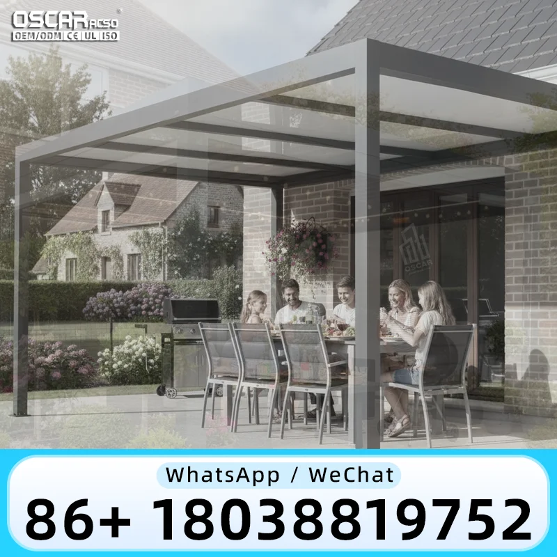 Sturdy Aluminum Louvered Pergola with Retractable Canopy Weather Resistant Innovative Stylish Garden Patio Arbors Trellis Backya