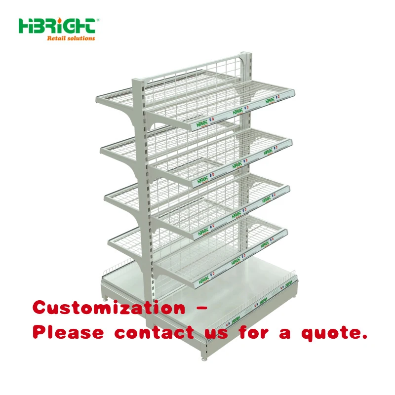 custom.Highbright Heavy Duty Metal Supermarket Rack Freestanding Back Panel Corrosion Custom Color 5 Shelves 1800mm H