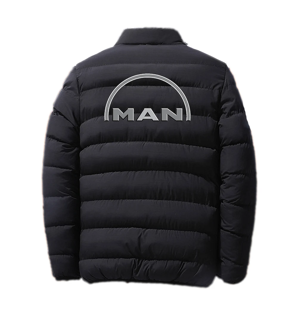 2023 New Men Truck Man Car Logo Stand Collar Autumn and Winter Jacket Cotton Coat Thick Warm Solid Color Fashion Streetwear Tops