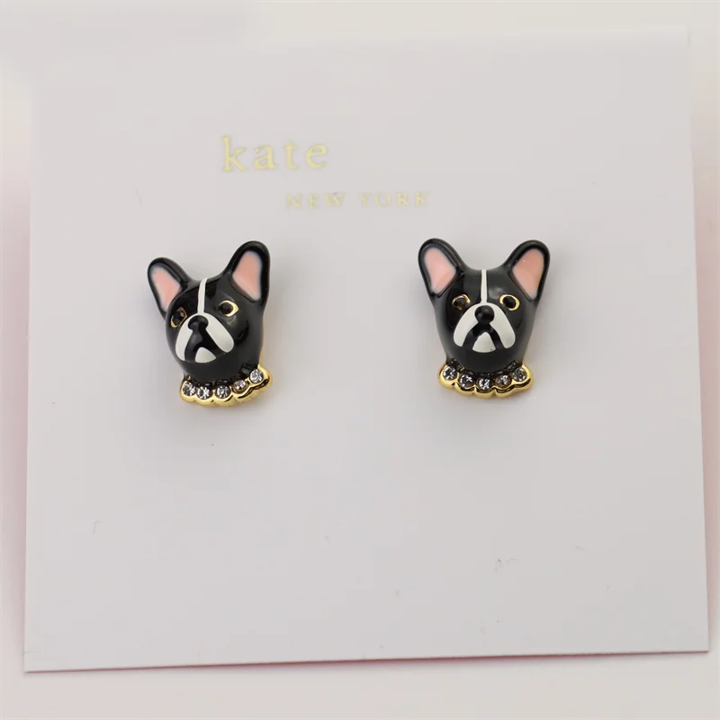 Animal Dog Flower Jewerly Stud Earrings For Women Luxury  Jewelry Gift For Wife Girlfriend