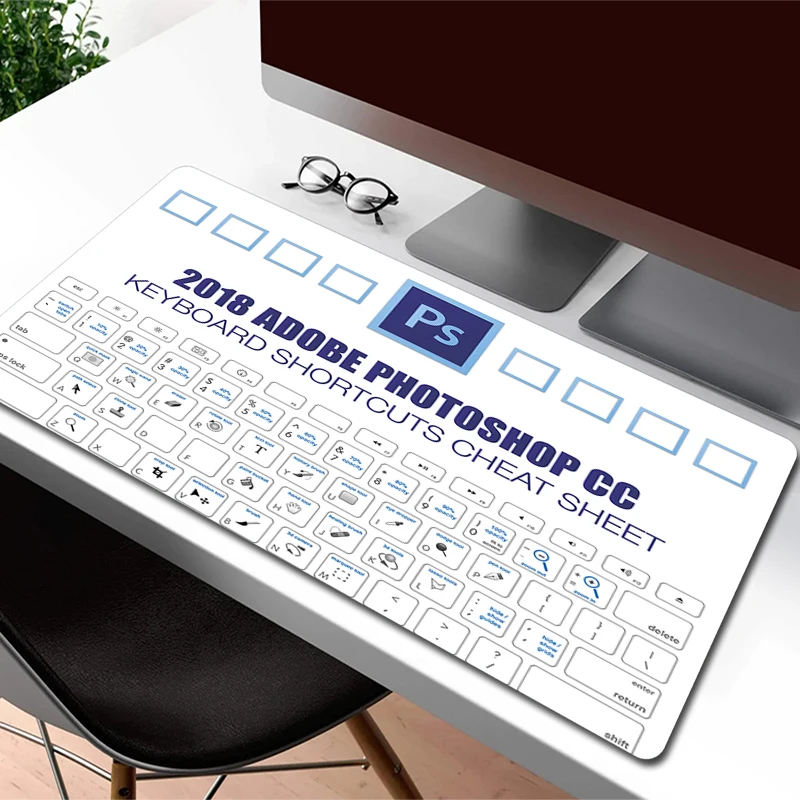 

Gamer Mouse Pad Keyboard Shortcuts Cheat Sheet Mouse Mat Laptop Large Gaming Mousepad Rubber Desk Mat Game Non-Slip Accessories