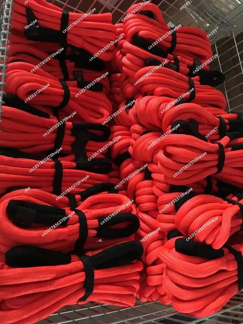 Kinetic Recovery Kit 9mX26mm Heavy Duty Stretch Nylon Towing Ropes 2pcs Soft Shackles Emergency Tools For Offroad Vehicle