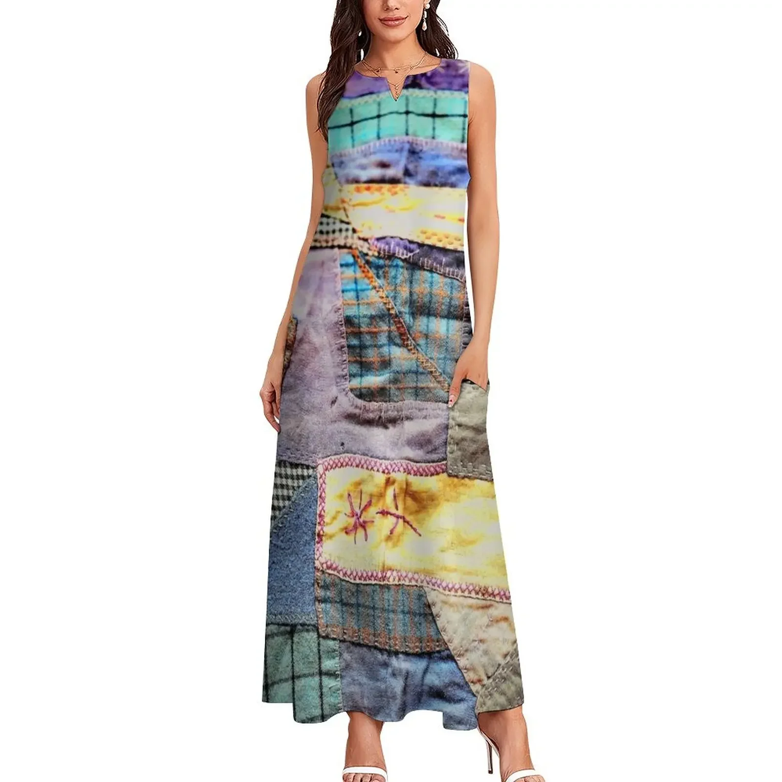 A crazy quilt kind of day Long Dress clothing women summer 2025 Womens dresses prom dress 2025 Women's summer dresses Dress