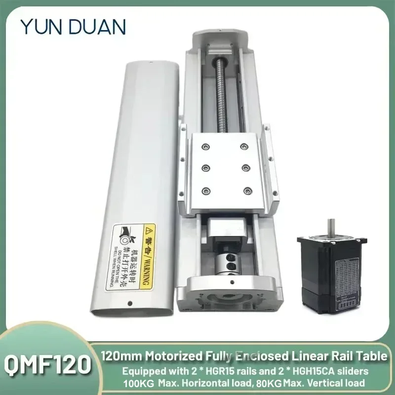 

120mm Ball Screw Sliding Table Heavy Duty Fully Enclosed Motorized Linear Guide Rail Table XYZ SFU1605/SFU1610 2*HGH15CA HGH15CA