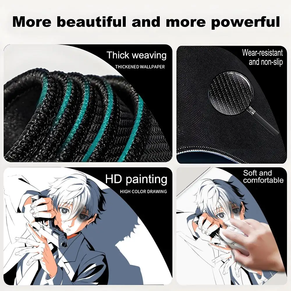 لوحة الماوس اليابان أنيمي الأزرق قفل ناجي Seishiro ماوس ألعاب الكمبيوتر لوحة المفاتيح البساط أبيض وأسود محمول الألعاب الملحقات حصيرة مكتبية