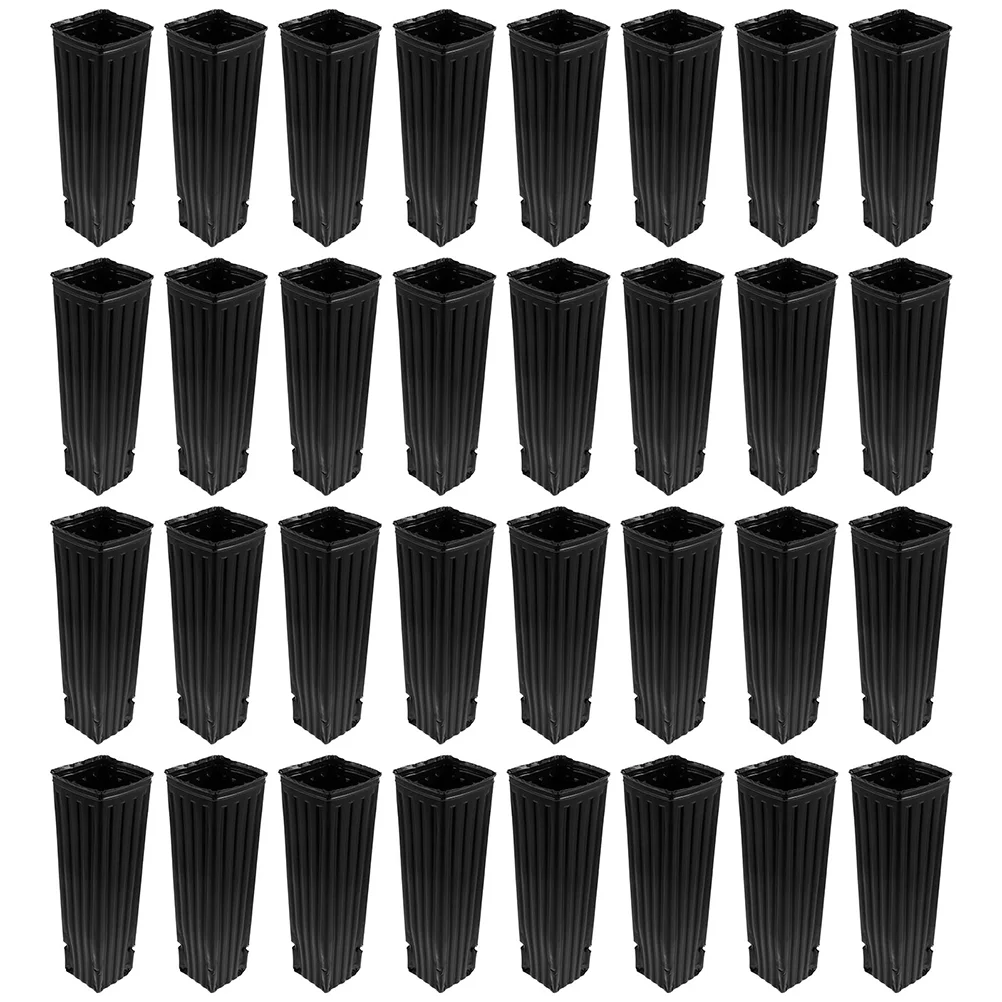 

50 Pcs Seedling Bags Nursery Plant Pots Square Container Thickened Black Plastic Pouches Rectangular Planter Breathable