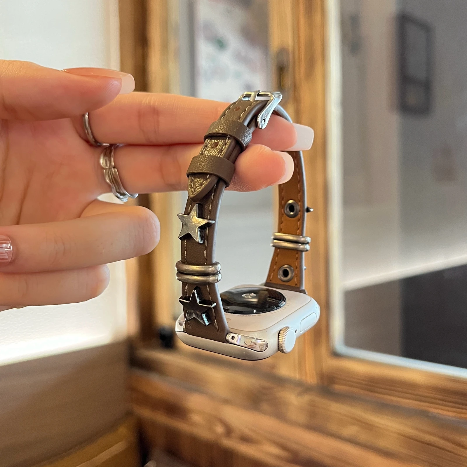 سليم ستار ل سوار ساعة أبل النساء الترا 10/9/8/7/6/5/4/3/2/1 SE 38 مللي متر 40 مللي متر 41 مللي متر 42 مللي متر 44 مللي متر 45 مللي متر 46 مللي متر حلقة جلدية