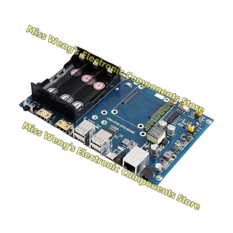 CM4-POE-UPS-BASE (EN) UPS uninterruptible power supply expansion board with gigabit Ethernet port and 2-channel HDMI interface
