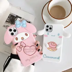 Cartoon Sanrio My Melody Cinnamoroll miękkiego silikonu TPU etui na telefony dla iPhone 14 13 12 11 Pro Max X XR XS Max 7 8 Plus okładka