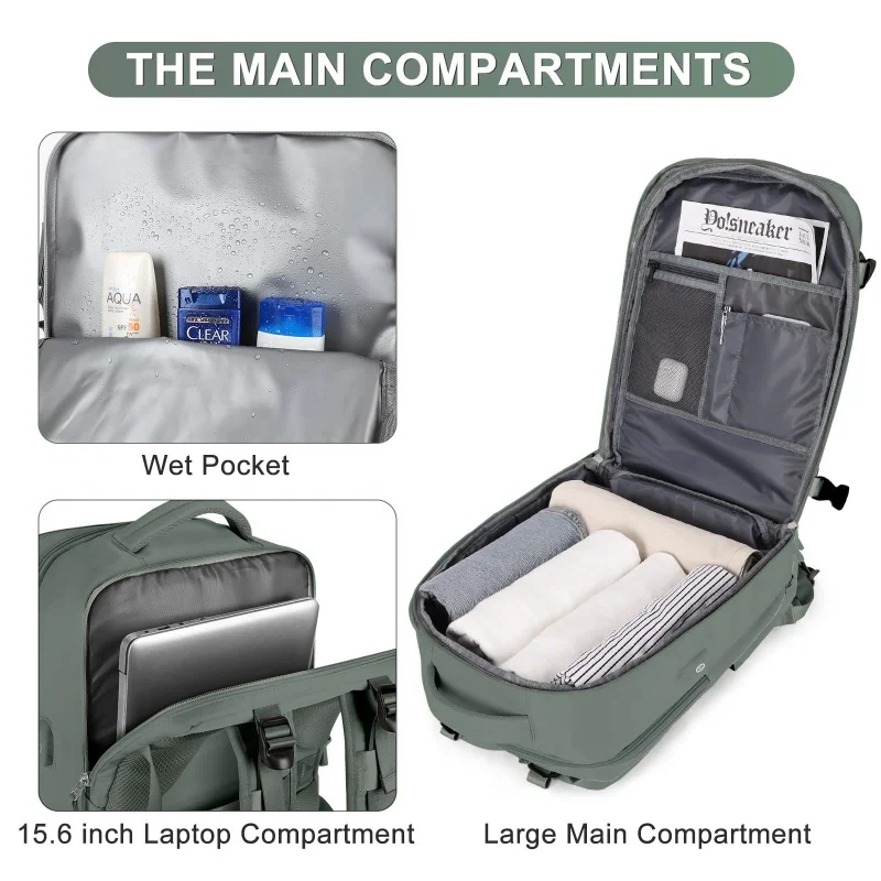 Large capacity multi-functional travel backpack for men and women multi-functional cabin casual laptop set business backpack