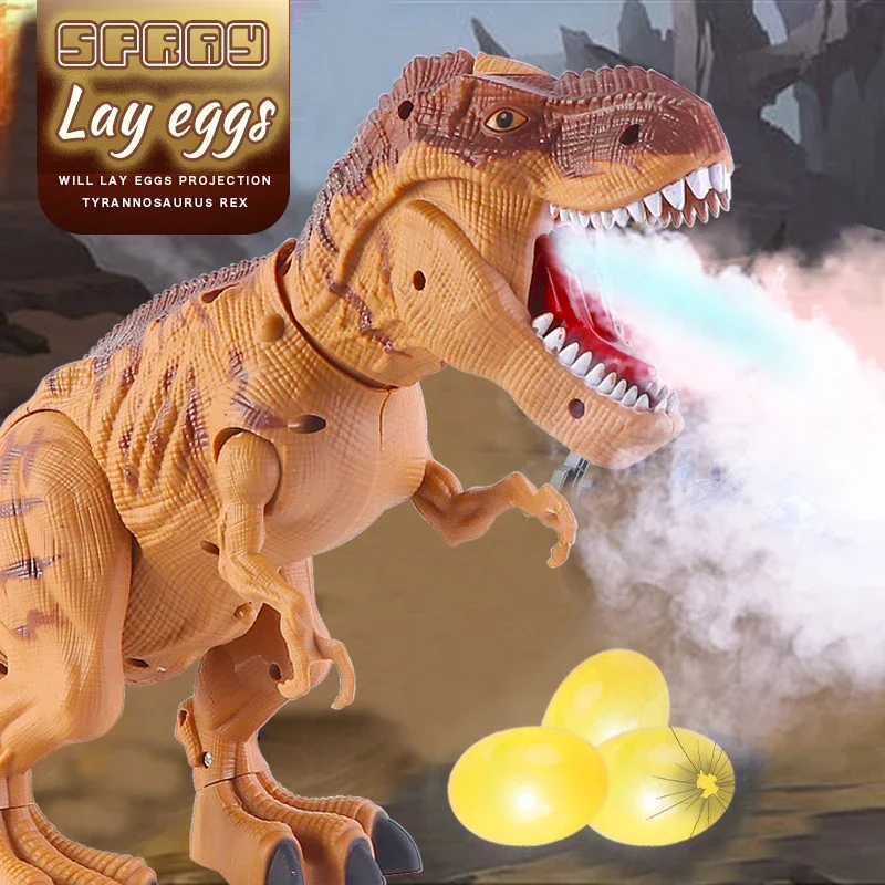 Große elektrische Dinosaurier Spielzeug gehen Jet Dinosaurier Welt mit mechanischer Stimme Tyranno saurus Rex leuchtende Ei Kinder Baby Geschenke