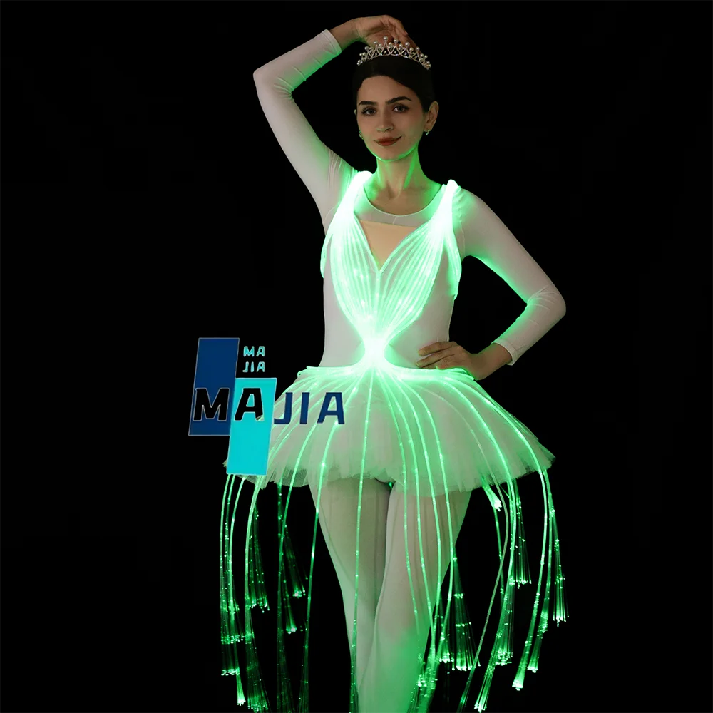 Professionele glasvezel dansrok aangepaste kleurverandering afstandsbediening tutu voor balletshow podiumvoorstelling kostuum