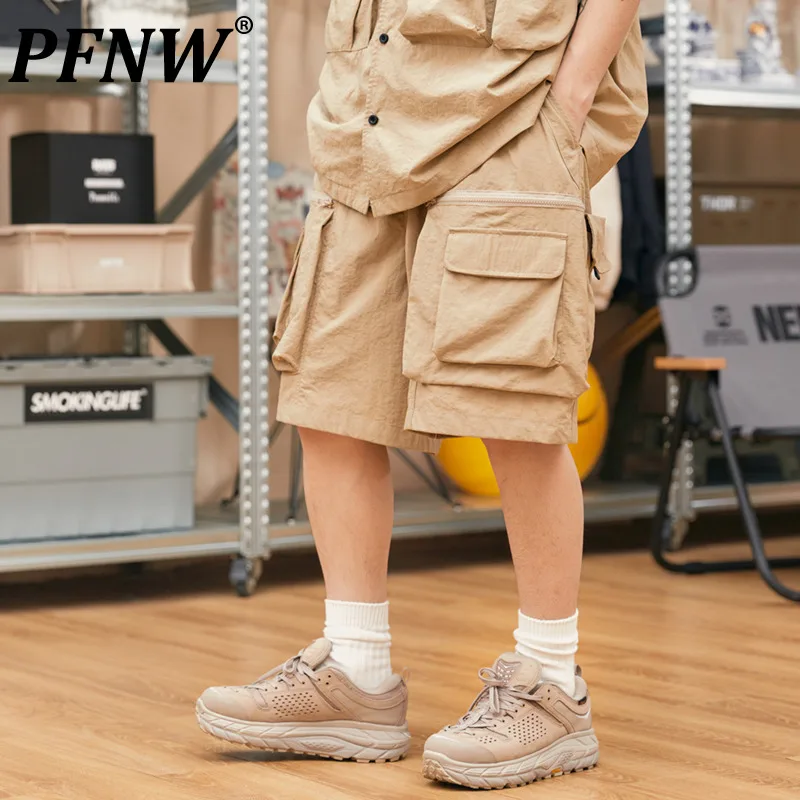 

PFNW Functional Cargo Shorts Male Loose Wide Leg Three-dimensional Pocket Men's Fashion 2024 Summer Sports Stylish 28W3494