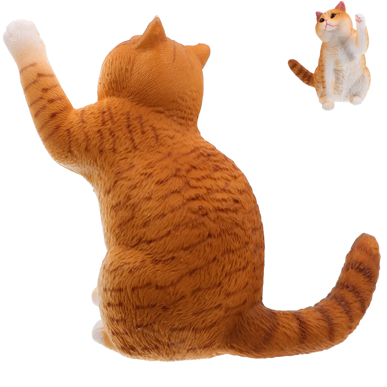 

British Shorthair Cat Sculpture Cute Detailed Lifelike Decoration Small Cat Statue Desktop Ornament for Animal Lovers Home Decor