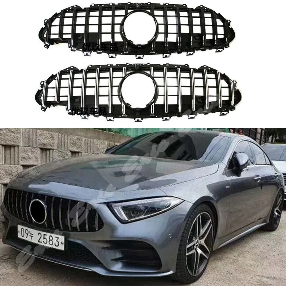 Car Front Racing Billet Bumper Grille Upper Facelift Grill For Mercedes Benz W257 C257 CLS Class 2019 2020 GTR