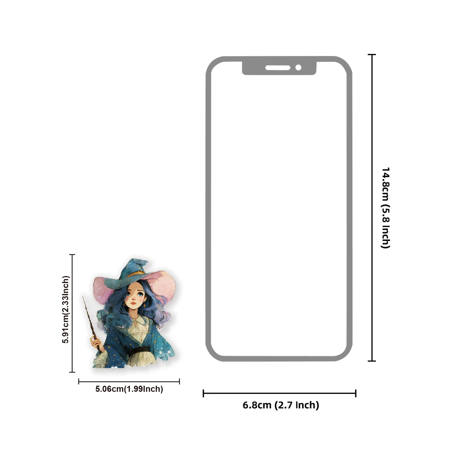 Etori Life Witch's Whispers Retro Magical Girl Schattig Karakterpatroon Huisdierstickers voor decoratie Scrapbookingbenodigdheden, Notitieboekjes, Telefoonstickers, Anime Diy, Kindercadeau Papieren zakken, Speelgoedstickers