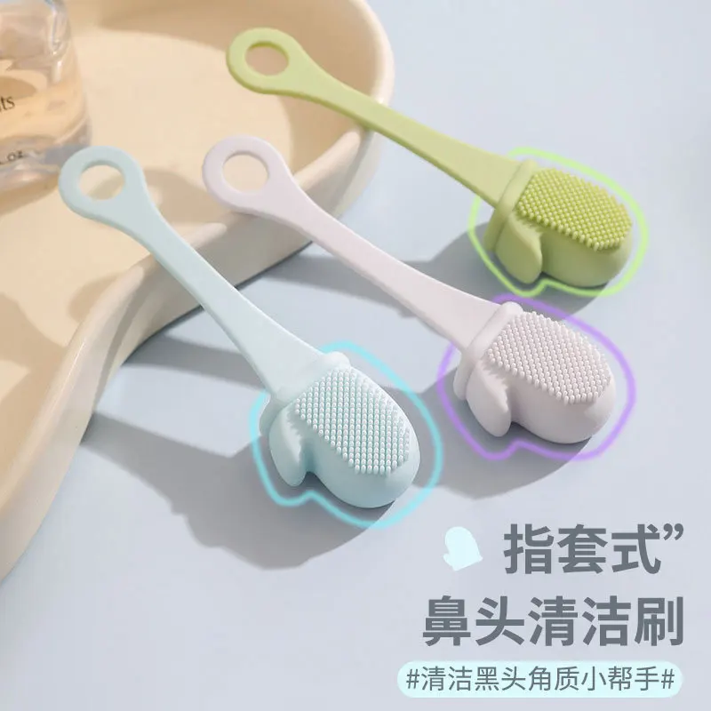 Limpiador Facial de masaje con cepillo para espinillas, limpieza de poros, limpiador Facial de limpieza Manual para mujeres, cepillo de lavado Nasal de silicona