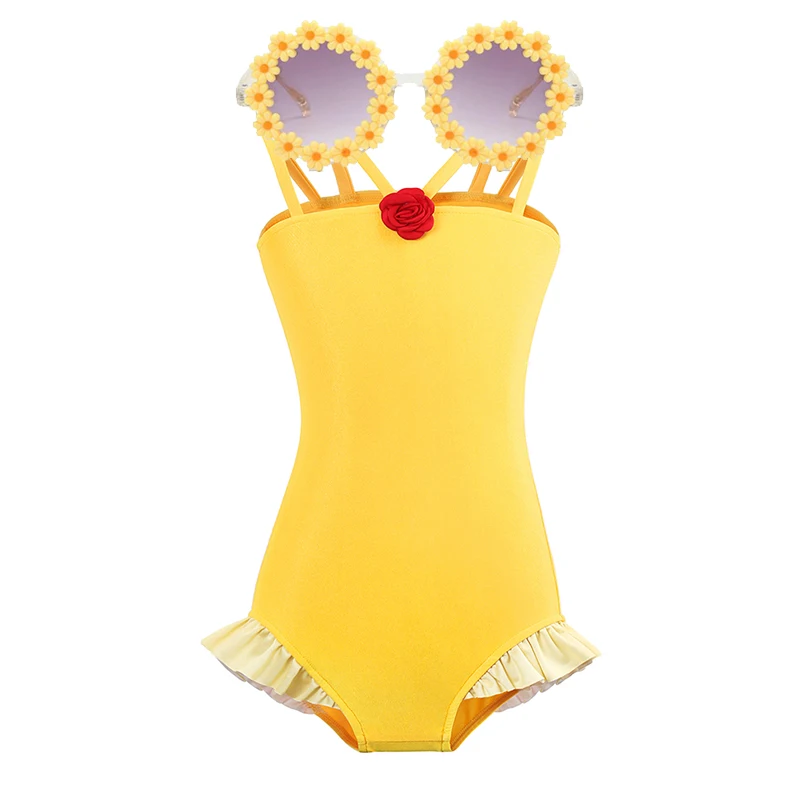 Maillot de bain d'été pour bébés filles de 2 à 10 ans, tenue de plage pour tout-petits, bikini, vêtements de plage, ensembles de maillots de bain princesse cosplay