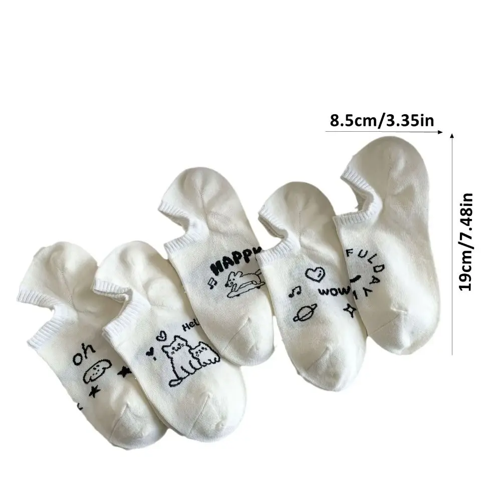 New Breathable Boat Socks White Color Y2K Short Socks Anti-slip Spring Summer Invisible Sock