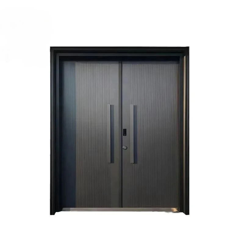 Modern steel entrance doors with simple design of outdoor security doors for house entrances and entrances