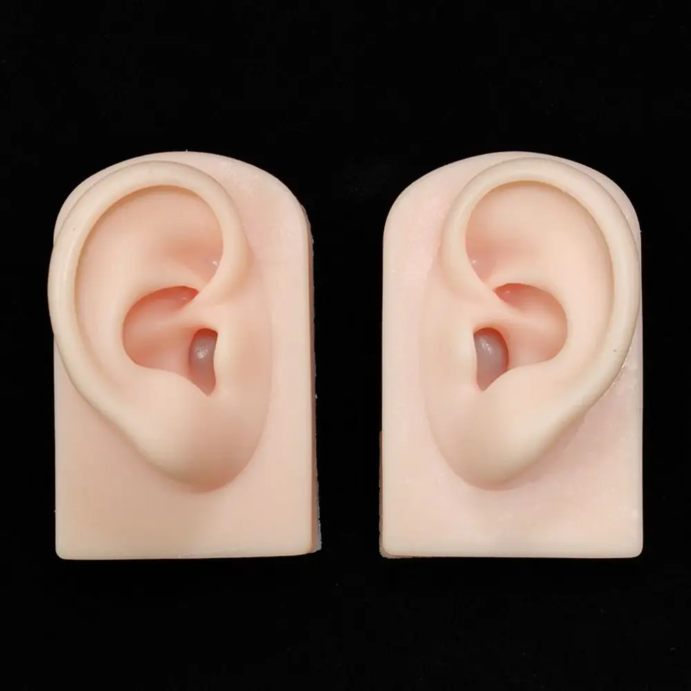 Practice Piercing Practice Human for Hearing Teaching Body Jewelry Earrings Display Simulation Ear Silicone Ear Model Fake Ear