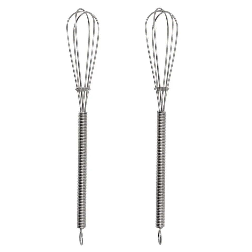 

2pcs Stainless Steel Hair Color Cream Mixer Salon Whisk Corrosion Resistant Compact Lightweight Easy Storage Handle