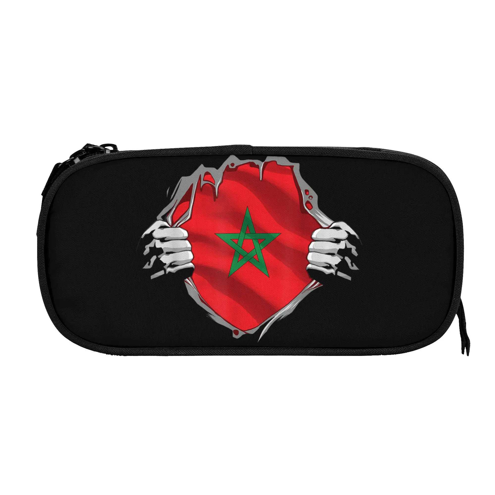 Morocco Flag Moroccan Pencil Case Creative   Pen Holder Bag Girls Boys Large Storage School Supplies Gifts Pencilcases
