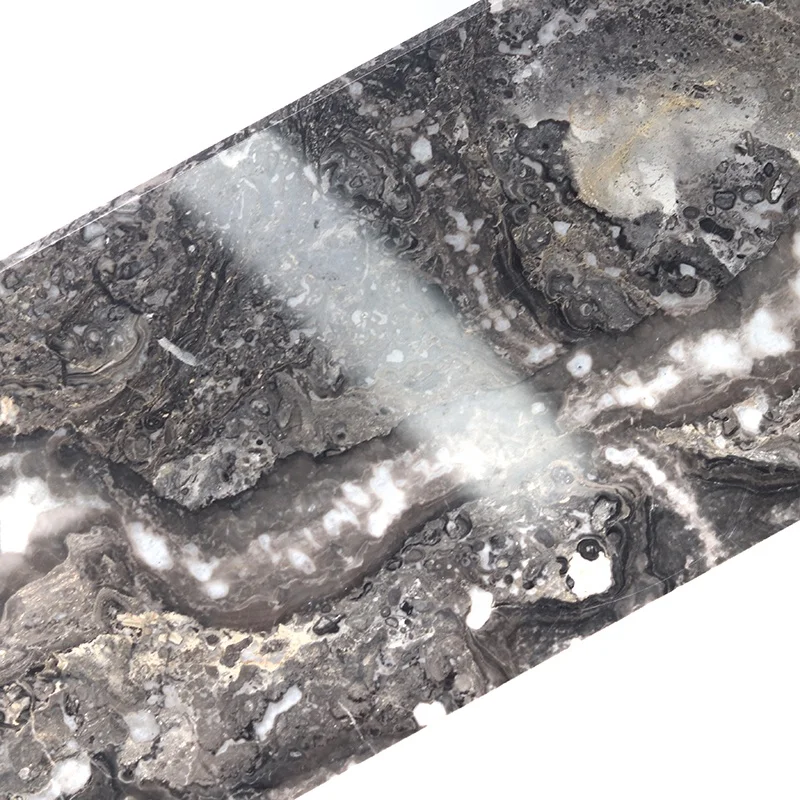 التخصيص جميل مصقول أسود بني الحجر الطبيعي خطوة درج حالة فقي الدرج الرخام