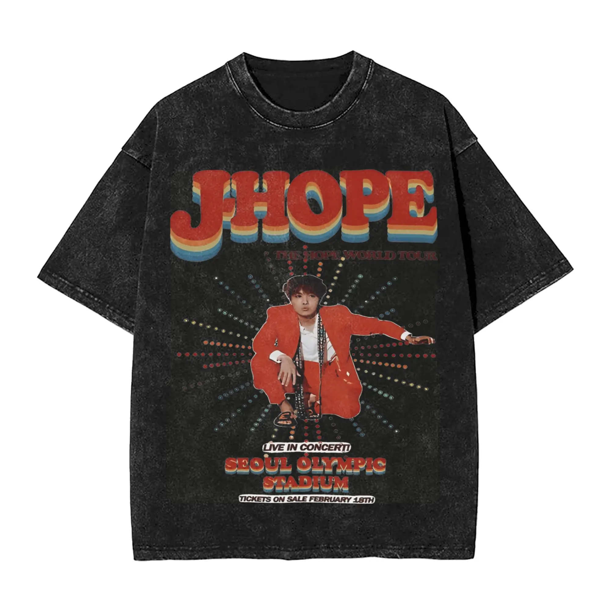 J Hope T-Shirts for Men HOPE WORLD Tour Unique Pure Cotton Tees Round Neck Short Sleeve T Shirts Gift Idea Tops