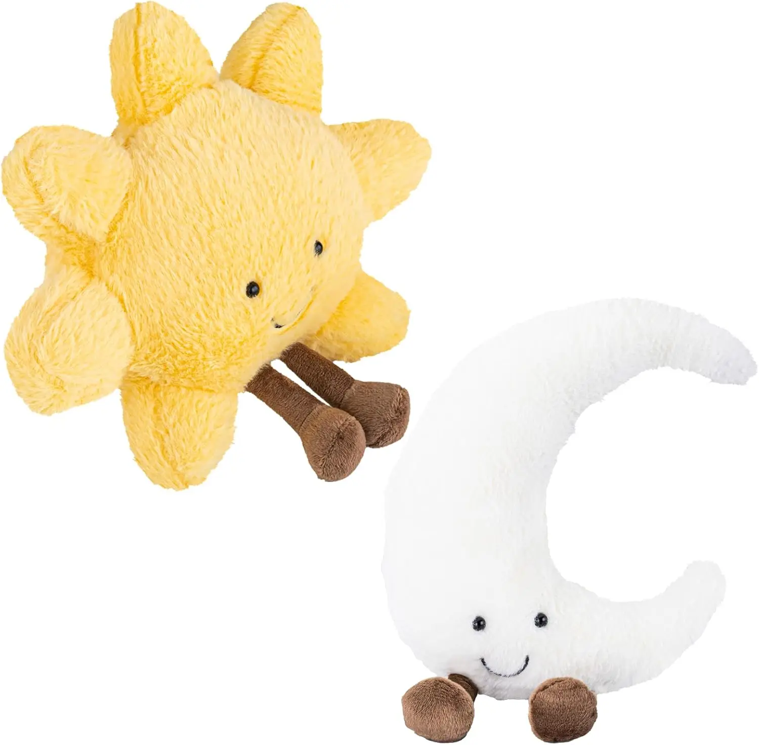 2pcs Sun and Moon Plush,Smiling Fun Filled Sun Pillow,12