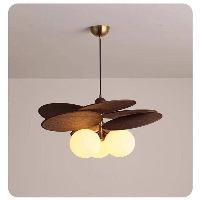 3 Heads French Restaurant Chandelier Wabi Sabi Style Dining Table Bar Lighting, Bedroom Homestay Decoration Chandelier