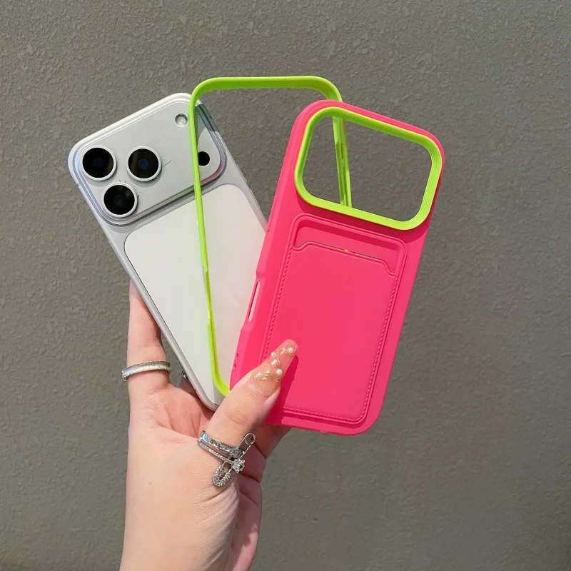 فاخر سيليكون فتحة للبطاقات محفظة جراب هاتف آيفون 17 الهواء 16 15 14 13 12 11 برو ماكس للصدمات ماتي الجلد ودية غطاء ناعم #3